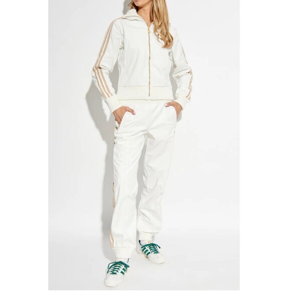 adidas Originals  Track  Pants Wonder White Sz L WMN Velvet Jogger new - Picture 13 of 15